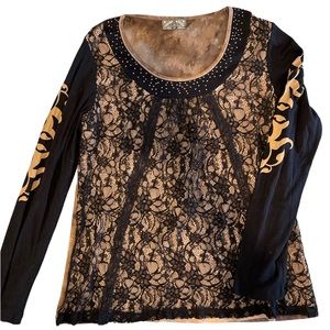 Vanilla Sugar Long Sleeve Womens Large Black, Brown, Beige
